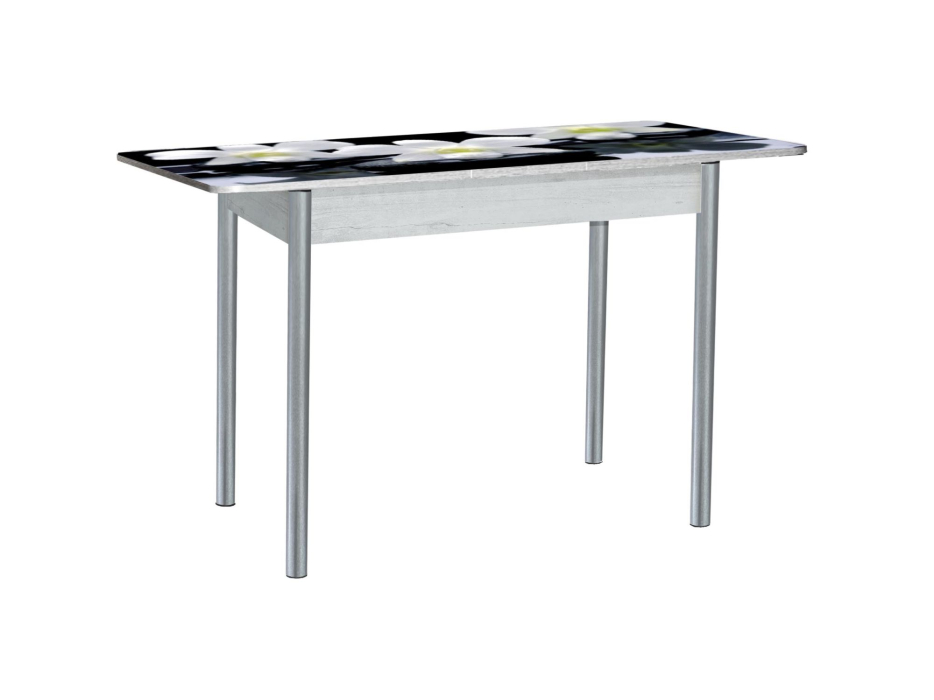 Обеденные столы, Нью йорк стол обеденный раздвижной фотопечать опора серебристый металлик