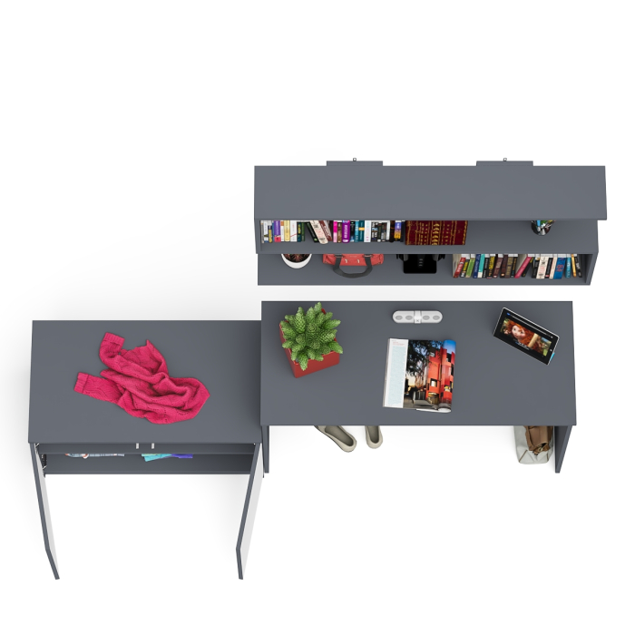 Прямые компьютерные столы, Письменный стол Мори МСП1200 с полкой и тумбой две дверки