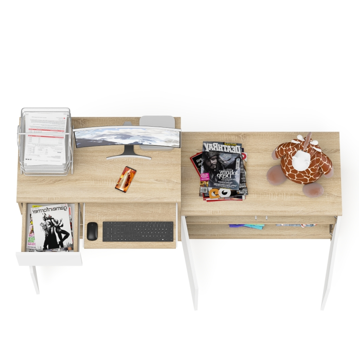 Прямые компьютерные столы, Компьютерный стол ящик и дверка Мори МС-1 левый с широкой тумбой 900