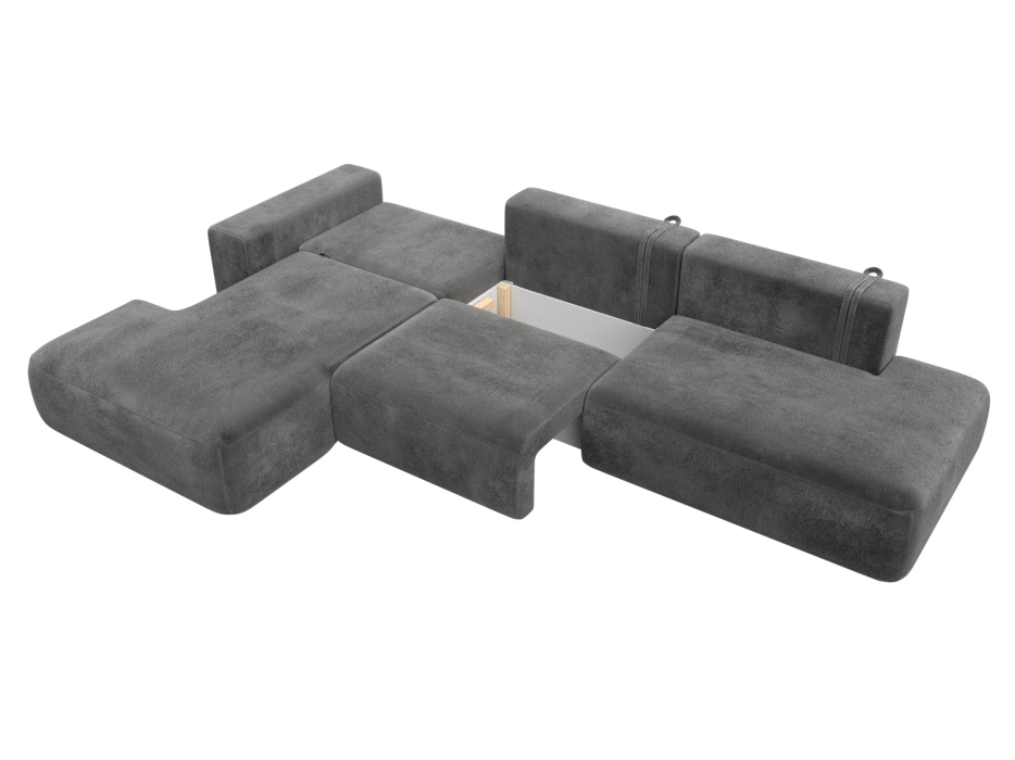 Диваны угловые в гостиную, Диван угловой Лига-036 НПБ Модерн Лонг левый угол, велюр TOWER