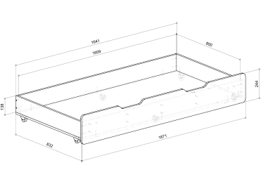 Односпальная кровать с выкатным спальным местом Ridgimmi 6.2