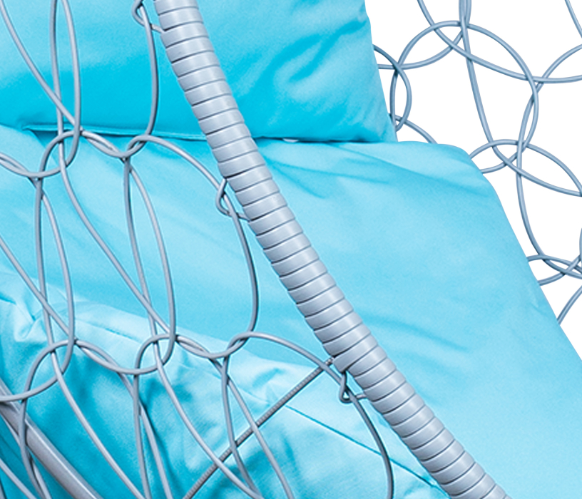 Мебель из ротанга, Подвесное кресло Leset Эва, каркас Серый металлик, подушка Бирюза яркая