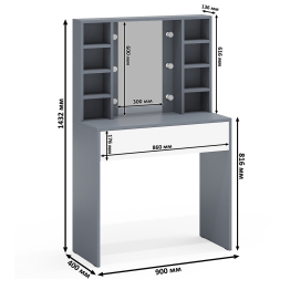 Столик туалетный с полочками и с подсветкой и комод 122-1504