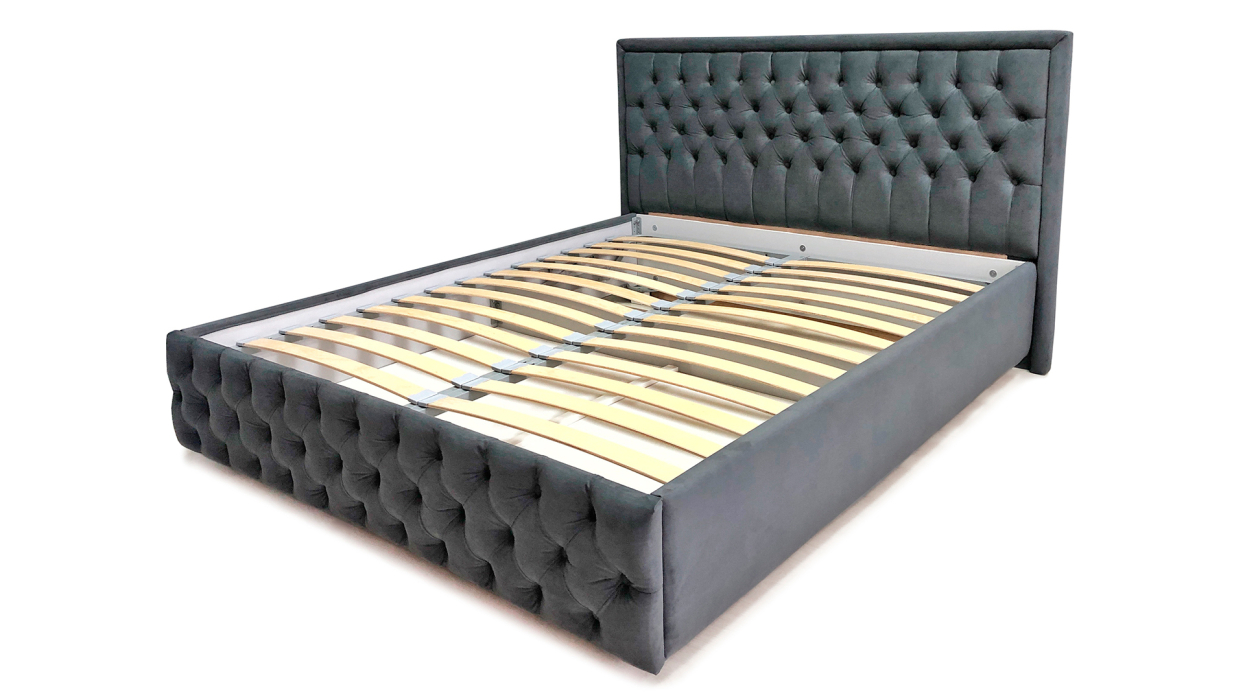 Мягкая кровать, Кровать с мягким изголовьем Флоренция 1600 с подъемным механизмом, микровелюр