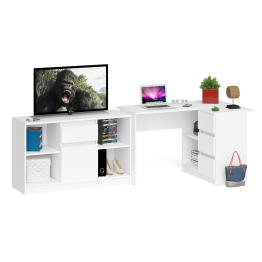 Тумба с ящиком и дверкой Мори 1204 с угловым компьютерным столом МС-16 правым