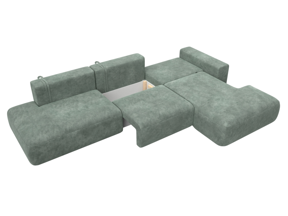 Диваны угловые в гостиную, Диван угловой Лига-036 НПБ Модерн Лонг правый угол, велюр BRUT