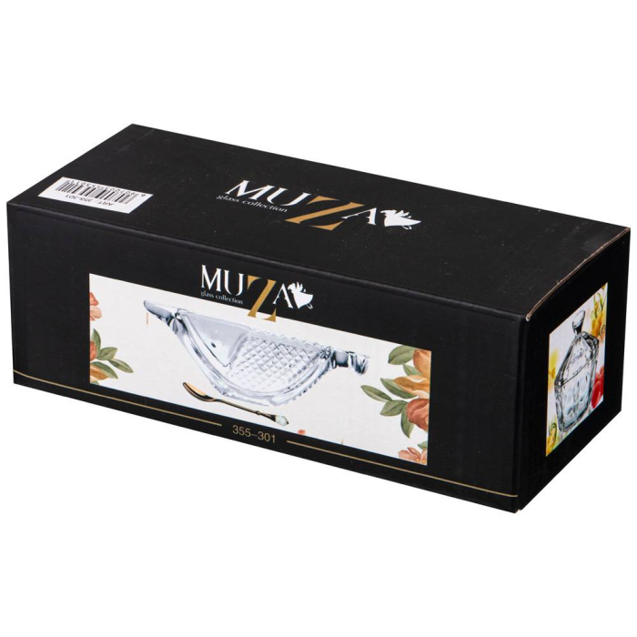 Прочая посуда и аксессуары, ИКОРНИЦА С ЛОЖКОЙ "РЫБА" 110 МЛ. 17*7 СМ. ВЫСОТА=5,5 СМ. КОЛЛЕКЦИЯ "MUZA"