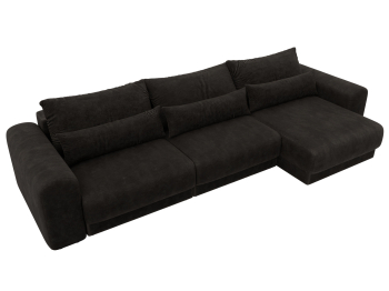 Диван угловой Лига-056 НПБ Лонг угол универсальный, велюр BRUT