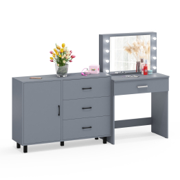 Косметический стол с подсветкой и выдвижным ящиком СТ-4 и комод 122-1204