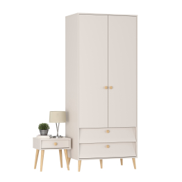 Шкаф 2-х дверный Афина и тумба прикроватная