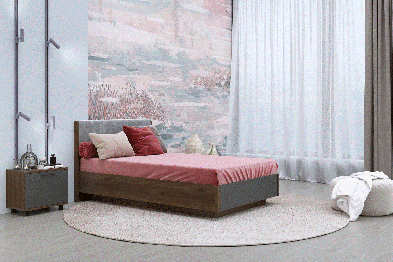 Модульная система Грейс Кровать КР-4012  Гикори Джексон Темный