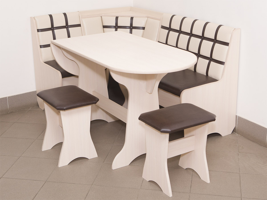 Кухонные уголки, Кухонный уголок Стиль 19Л (со столом СТ-2У) Дуб млечный