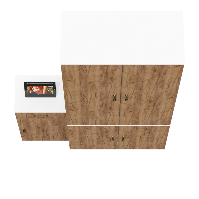 Домашние кабинеты, Пеналы с полками каждый по пять полок Лидер-8 и тумба дверка и ниша