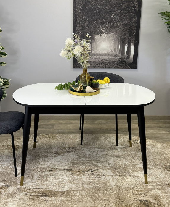 Обеденные столы, Стол Kenner 1300K раздвижной, стекло глянец