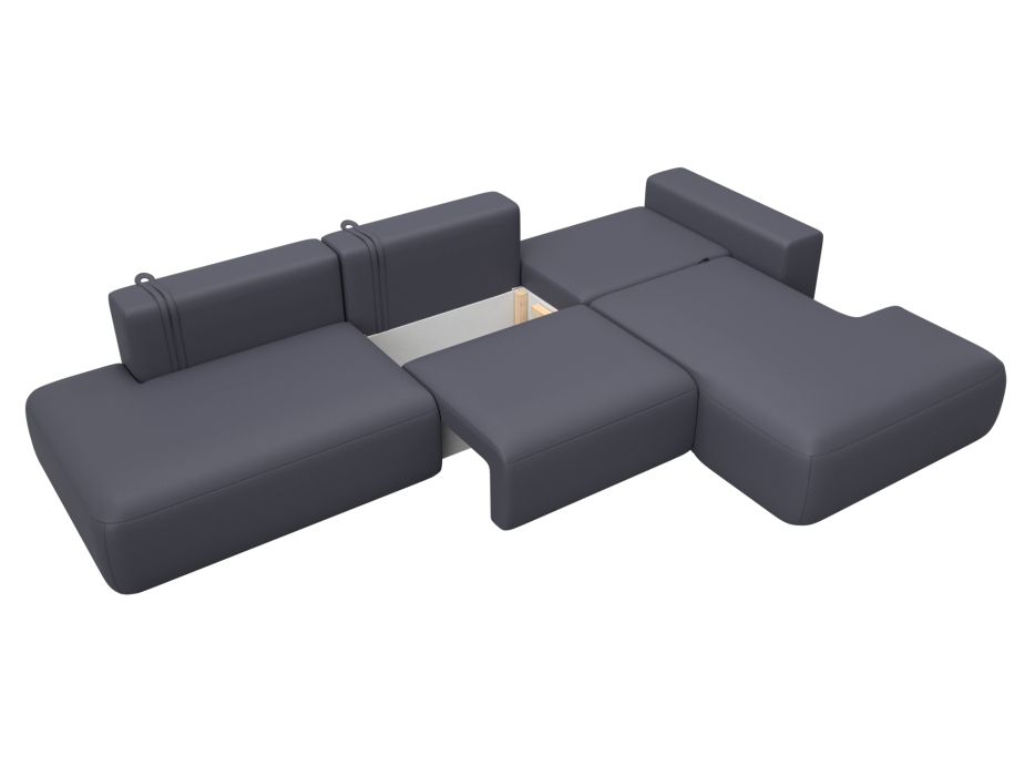 Диваны угловые в гостиную, Диван угловой Лига-036 НПБ Модерн Лонг правый угол, экокожа GRIFON 