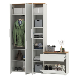 Шкаф с зеркалом и пенал с обувницей Октава