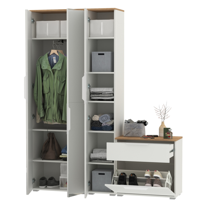 Прихожие, Шкаф с зеркалом и пенал с обувницей Октава