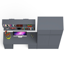 Шкаф-комод с антресолью Мори МШ900.1 со столом для работы и учёбы и книжной полкой