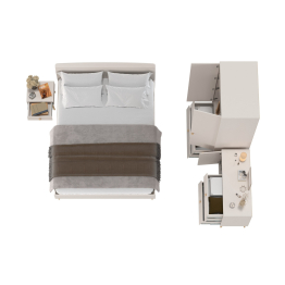 Кровать двуспальная 1600 Афина с комодом и двухдверным шкафом Афина