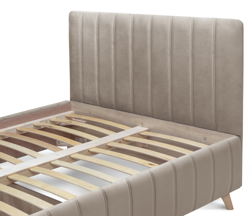 Двуспальные, Кровать с мягким изголовьем Монако 140, микровелюр