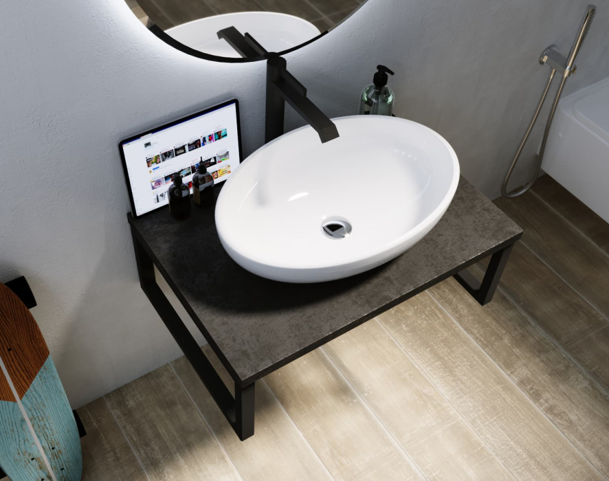 Тумбы в ванную комнату, Столешница для ванной 1Marka GRUNGE LOFT 100 