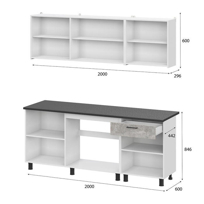 Кухонные гарнитуры, Готовая кухня 2.0 м КГ 9