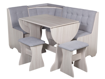 Кухонный уголок Стиль 1Л (со столом СТ-2У) Ясень шимо светлый / велюр