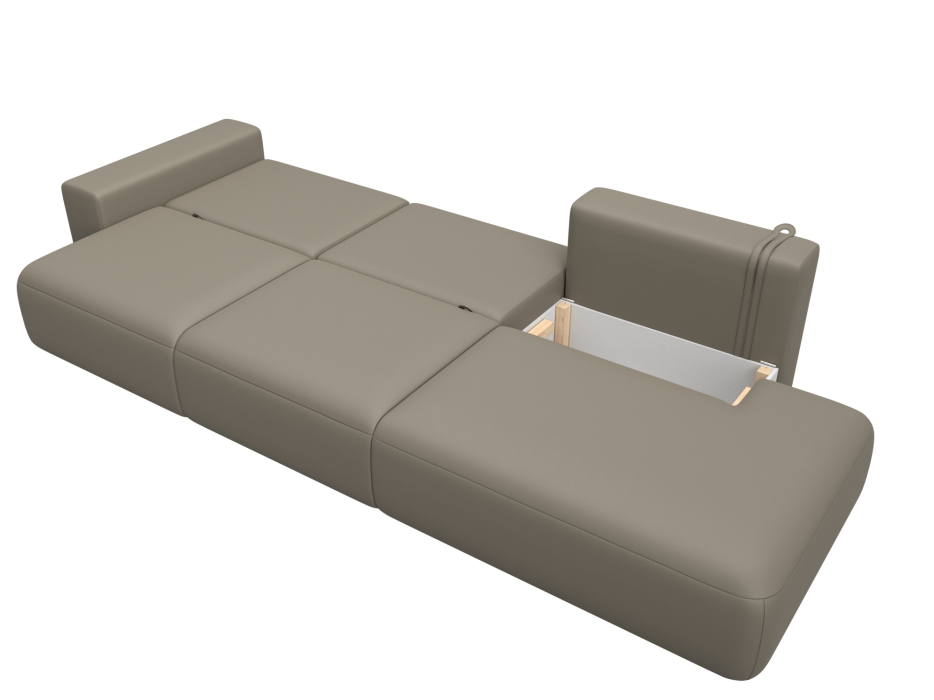 Диваны еврокнижки, Диван прямой Лига-036 НПБ Модерн Лонг подлокотник слева, экокожа GRIFON