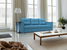 Диваны еврокнижки, Диван прямой Атланта со столом слева, рогожка Амур