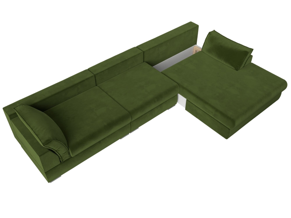 Диваны угловые в гостиную, Угловой диван Пекин Long угол правый, НПБ, микровельвет