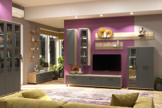 Стенки для гостиной, Модульная гостиная Грейс композиция 8  Гикори Джексон Светлый