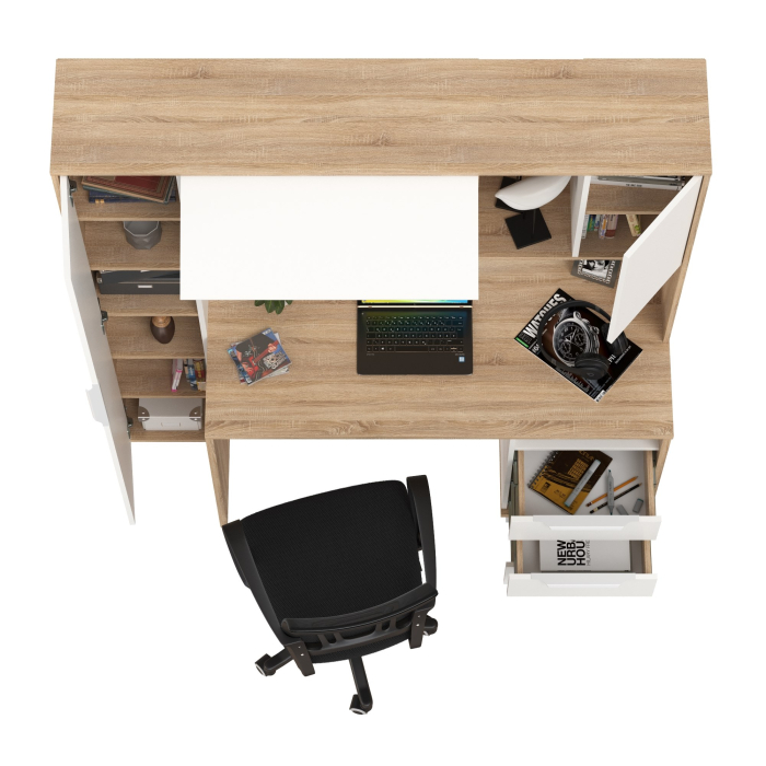 Прямые компьютерные столы, Домашний офис Mobi Комфорт 12.95N с компьютерным креслом 103 чёрного цвета