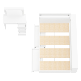 Кровать с прикроватным блоком с ящиками Ксения 1200 и туалетный столик с подсветкой Сура