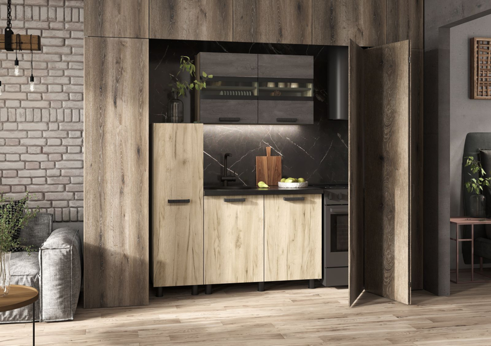 Кухонные гарнитуры, Кухня Эдинбург с пеналом ЛДСП 1.4