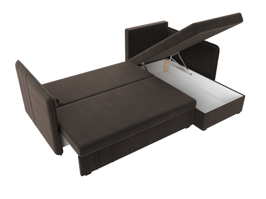 Диваны угловые в гостиную, Диван угловой Слим универсальный угол, велюр