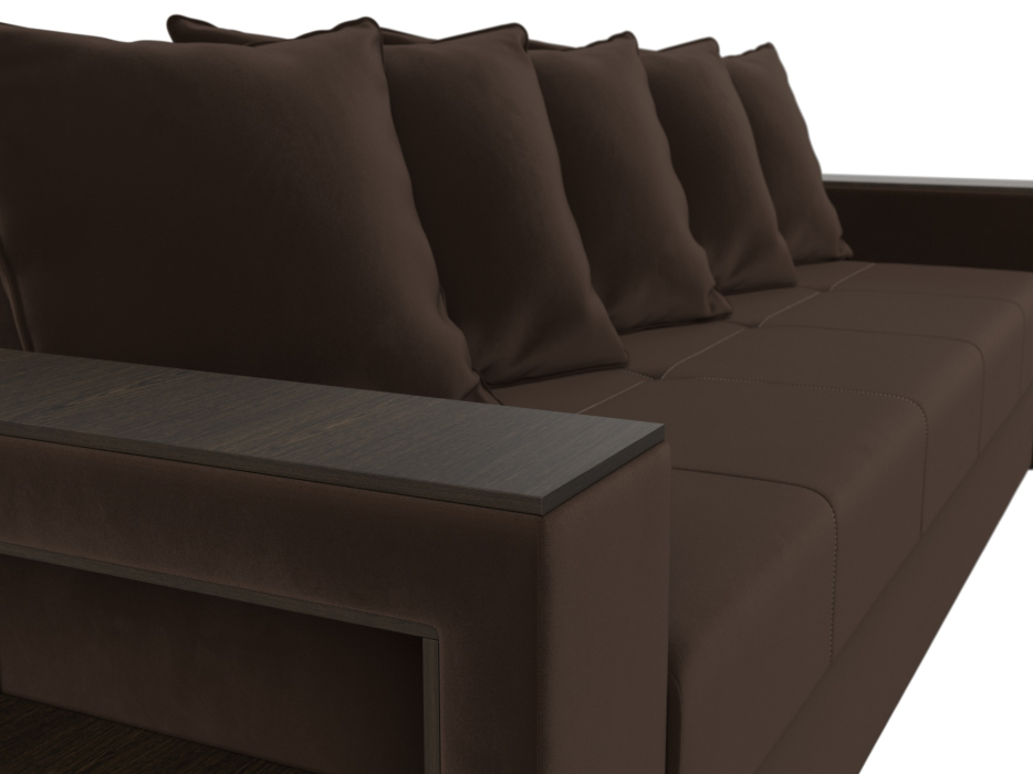 Диваны кровати со спальным местом, Диван прямой Дубай Лайт полки слева, микровельвет