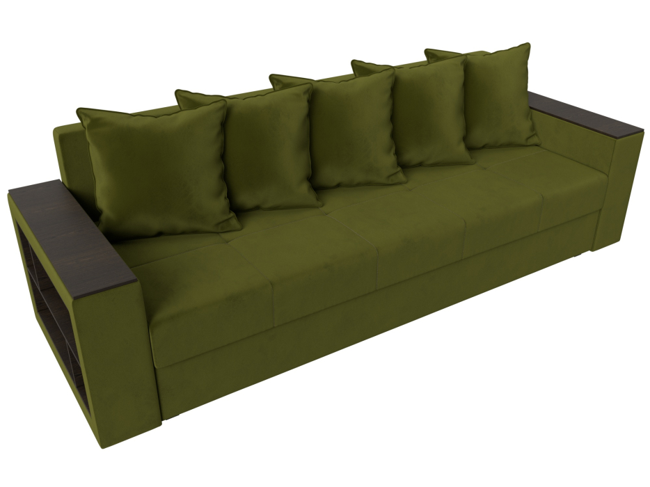 Диваны кровати со спальным местом, Диван прямой Дубай Лайт полки слева, микровельвет