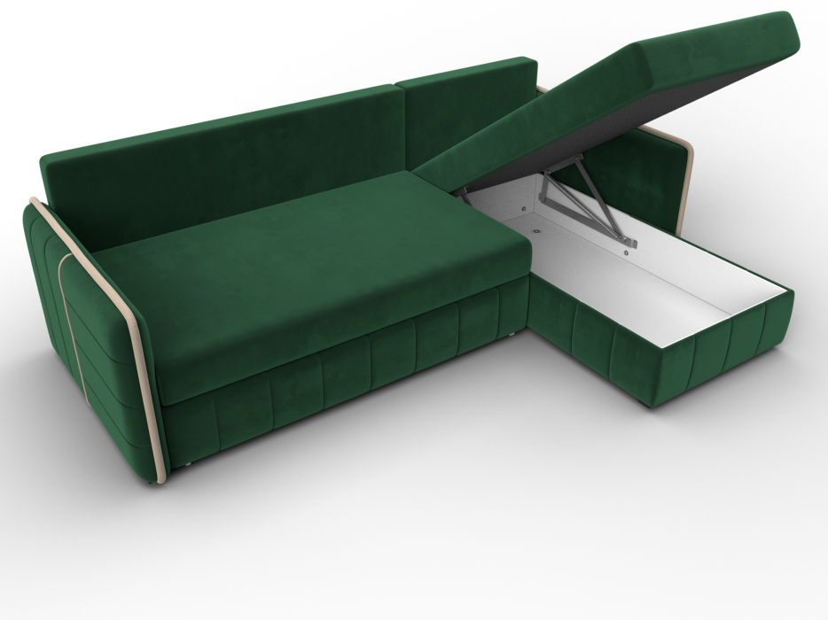 Диваны угловые в гостиную, Диван угловой Лига-078 угол универсальный, велюр SEVEN