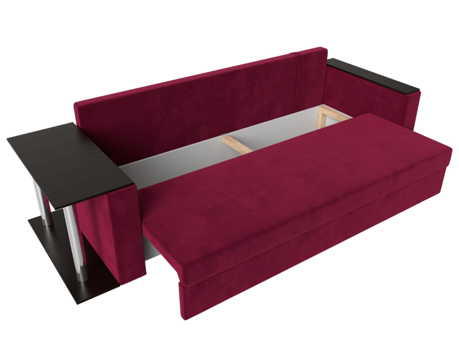 Диваны еврокнижки, Диван прямой Атланта со столом слева, микровельвет