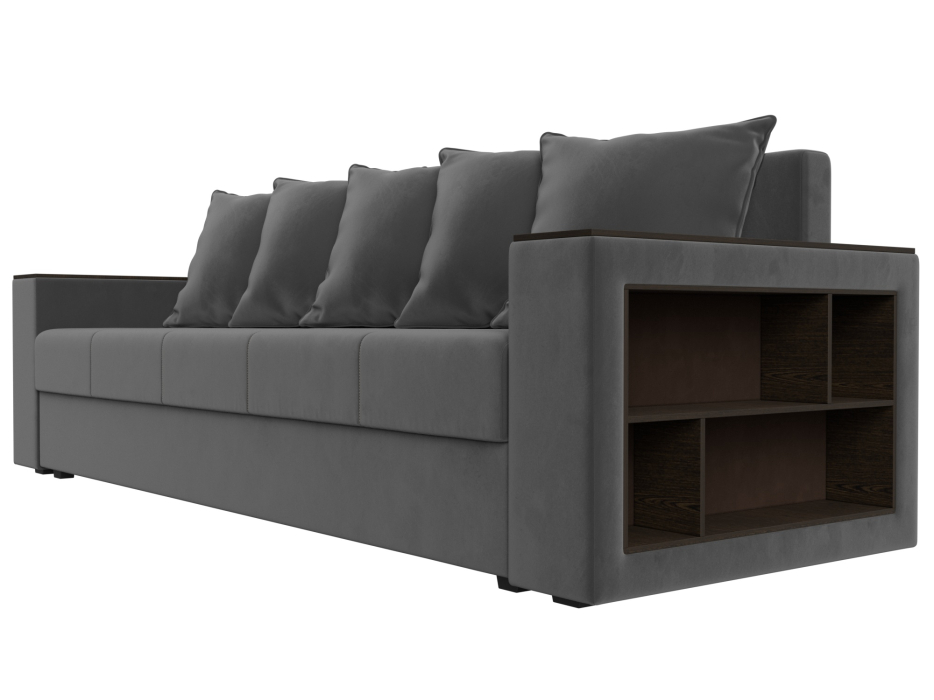 Диваны прямые, Диван прямой Дубай Лайт полки справа, велюр