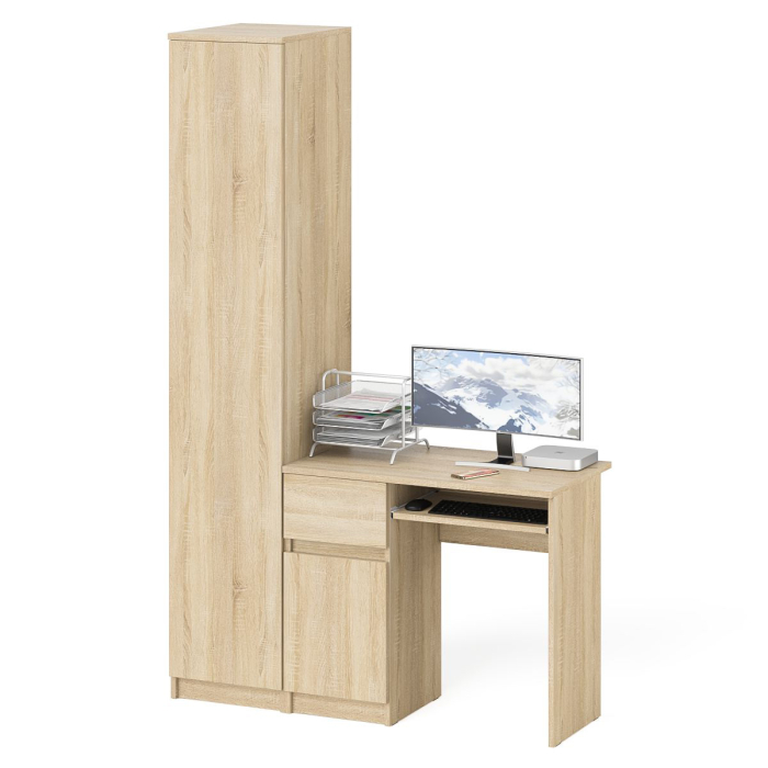 Домашние кабинеты, Стол компьютерный МС-1 левый с пеналом Мори 400