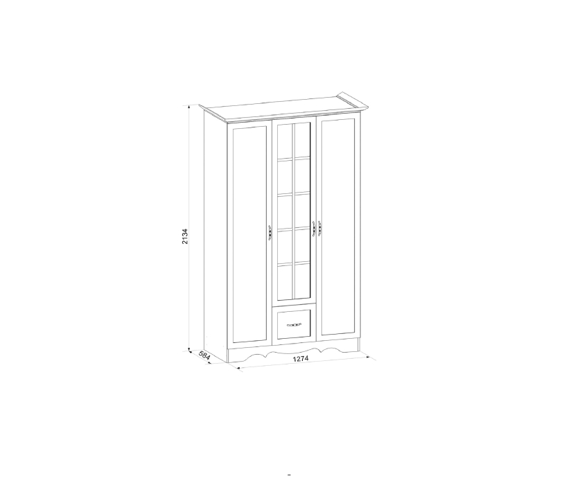 Для одежды, Шкаф трехдверный Латте 3 