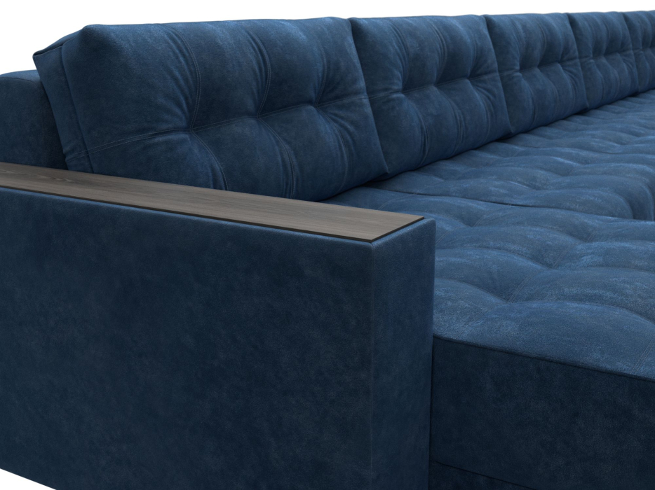 Диваны еврокнижки, Диван П-образный с декором Лига-049 НПБ Мегалонг, велюр BRUT