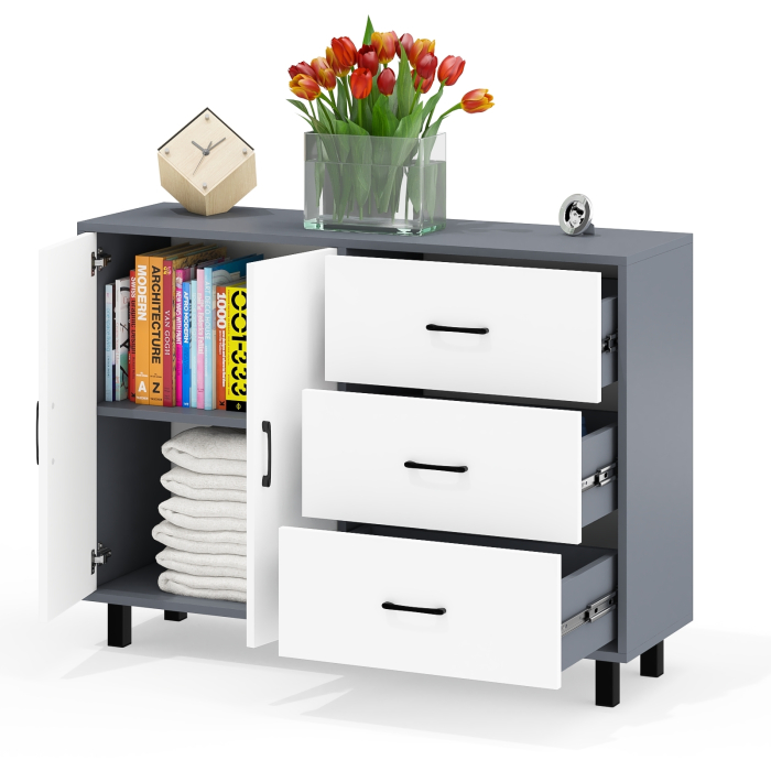 Комоды, Комод-тумба две дверки и три ящика РВК 123-1204