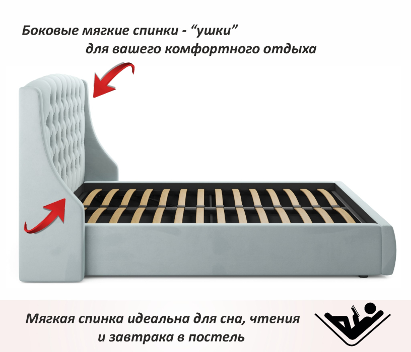Двуспальные, Мягкая кровать Stefani 1600 с подъемным механизмом