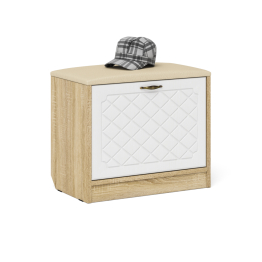 Две обувницы с сиденьем зеркалом и вешалкой П-6 МДФ фрезеровка ромб