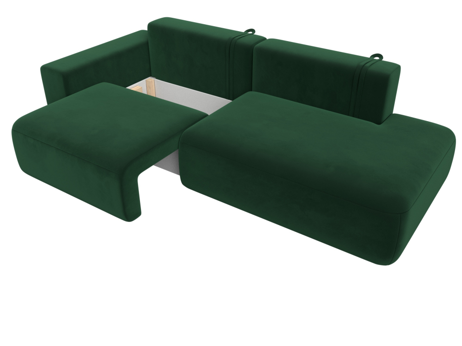 Диваны еврокнижки, Диван прямой Лига-036 Модерн подлокотник слева, велюр