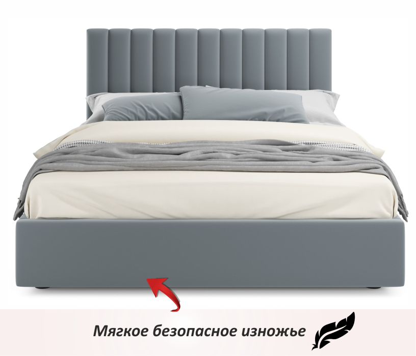 Двуспальные, Мягкая кровать Olivia 1600 подъемная с матрасом АСТРА