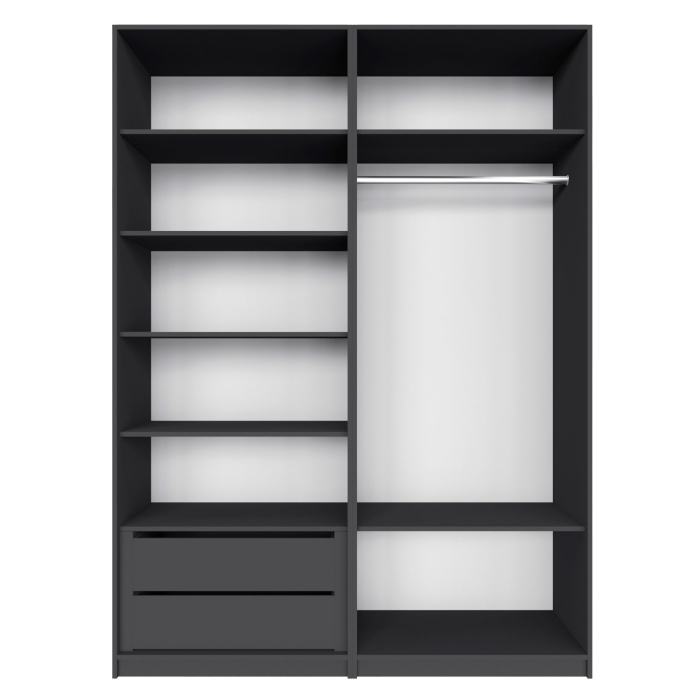 Шкафы распашные, Распашной шкаф Локер 800+800 (Гармошка) с полками и ящиками слева