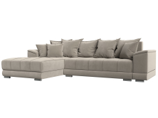 Диваны угловые в гостиную, Угловой диван НордСтар левый угол, микровельвет